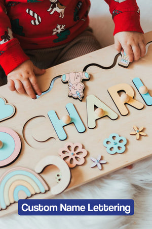 Tavola Montessori in Legno con Nome Personalizzato
